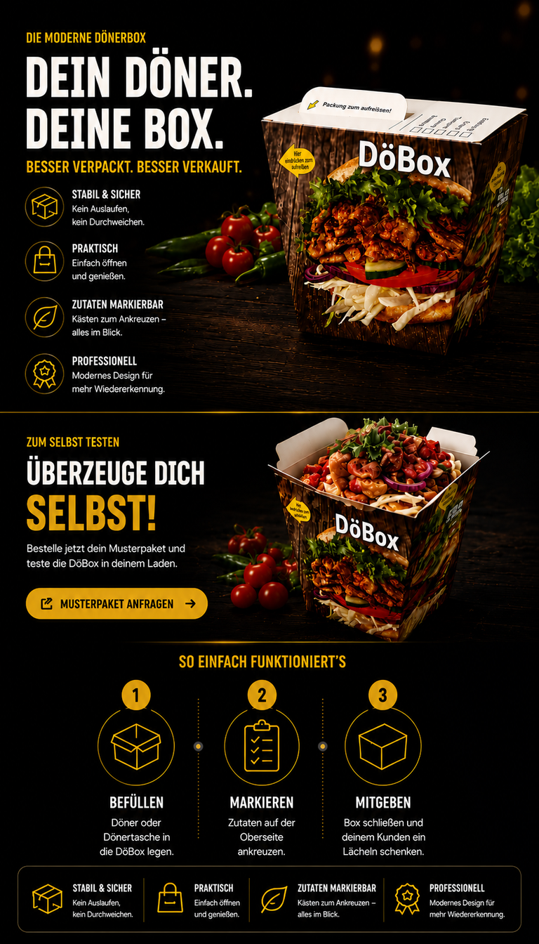 DöBox® | Moderne Dönerbox, Döner Verpackung & Take-away Box kaufen – Doebox